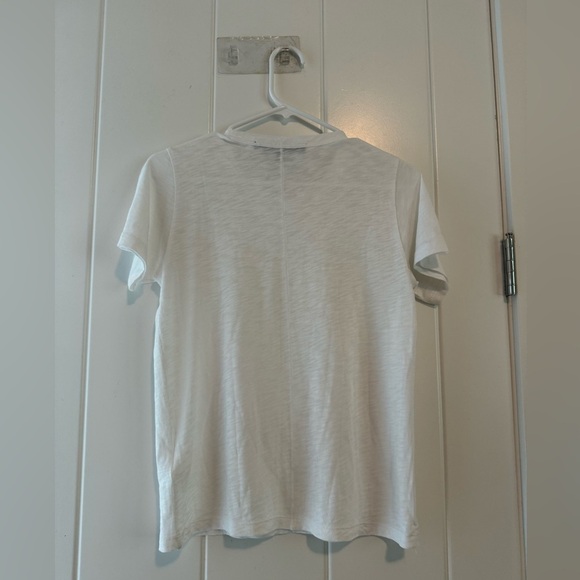 Veronica Beard Carla Cotton Tee White XS Gold Buttons - Picture 6 of 7